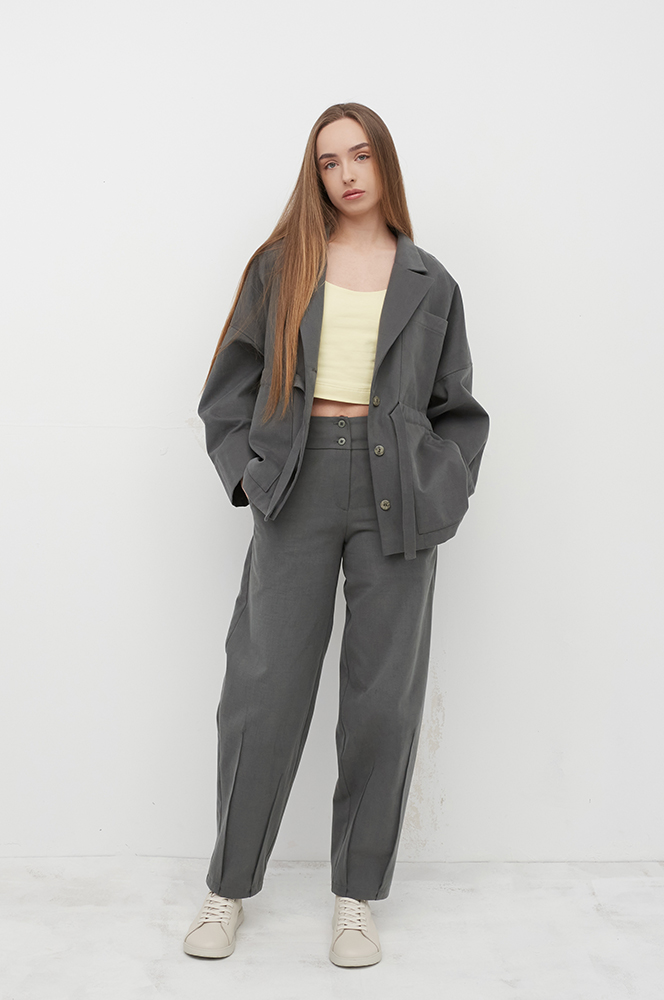 Штани баррел бавовна димчасто-зелений (БР 91)